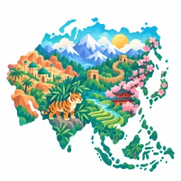 Asia stamp