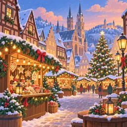 German Christmas Markets stamp