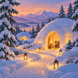 Ice Hotel or Igloo stamp