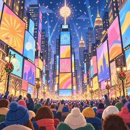 New Year's Eve in Times Square stamp