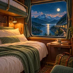 Overnight Sleeper Train stamp