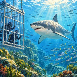 Shark Diving stamp