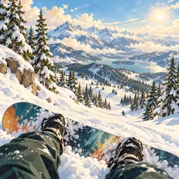 Snowboarding stamp