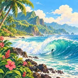 Surfing stamp