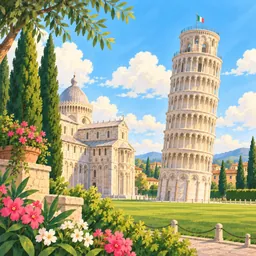 Leaning Tower of Pisa stamp