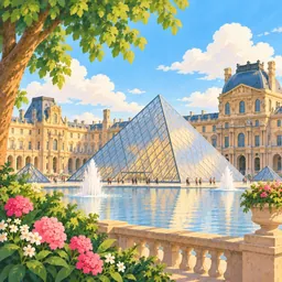 Louvre Pyramid stamp