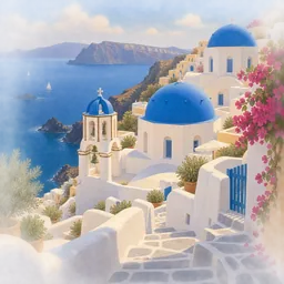 Santorini stamp