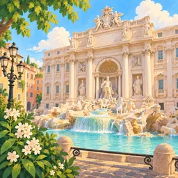 Trevi Fountain stamp