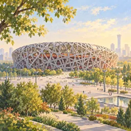 Beijing National Stadium stamp